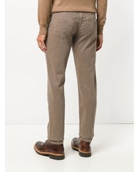 Мужские коричневые зауженные джинсы от Jacob Cohen