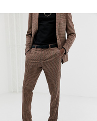 Мужские коричневые классические брюки в клетку от Heart & Dagger