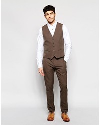 Мужские коричневые классические брюки от Selected