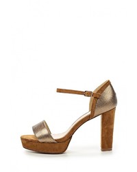 Коричневые кожаные босоножки на каблуке от Lola Blue