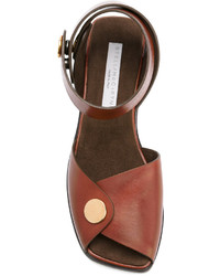 Женские коричневые кожаные босоножки от Stella McCartney