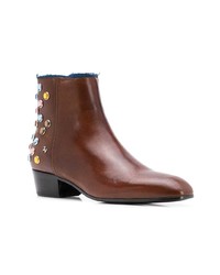 Коричневые кожаные ботильоны с украшением от Zadig & Voltaire