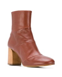 Коричневые кожаные ботильоны от Christian Wijnants