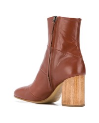 Коричневые кожаные ботильоны от Christian Wijnants