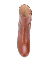 Коричневые кожаные ботильоны от Christian Wijnants