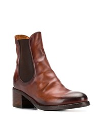 Коричневые кожаные ботильоны от Pantanetti