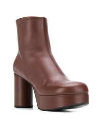 Коричневые кожаные ботильоны от Jil Sander