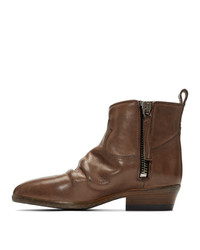 Коричневые кожаные ботильоны от Golden Goose