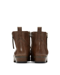 Коричневые кожаные ботильоны от Golden Goose