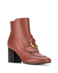 Коричневые кожаные ботильоны от Chloé