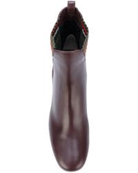 Коричневые кожаные ботильоны от Fendi