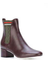 Коричневые кожаные ботильоны от Fendi