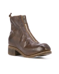 Коричневые кожаные ботильоны от Guidi