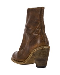 Коричневые кожаные ботильоны от Guidi