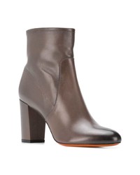 Коричневые кожаные ботильоны от Santoni