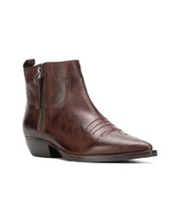 Коричневые кожаные ботильоны от The Seller