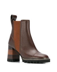 Коричневые кожаные ботильоны от See by Chloe