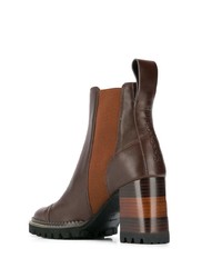 Коричневые кожаные ботильоны от See by Chloe