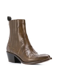 Коричневые кожаные ботильоны от Sartore