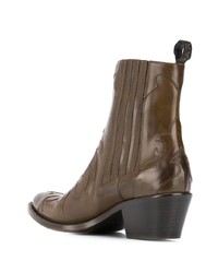 Коричневые кожаные ботильоны от Sartore