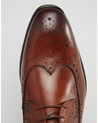 Коричневые кожаные ботинки броги от Asos