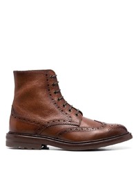 Коричневые кожаные ботинки броги от Brunello Cucinelli