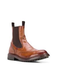 Коричневые кожаные ботинки броги от Officine Creative