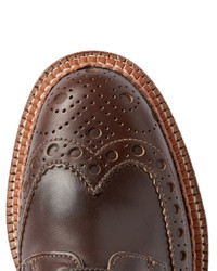 Коричневые кожаные ботинки броги от Grenson