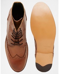 Коричневые кожаные ботинки броги от KG by Kurt Geiger