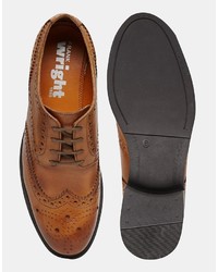 Коричневые кожаные ботинки броги от Frank Wright