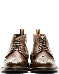 Коричневые кожаные ботинки броги от Paul Smith