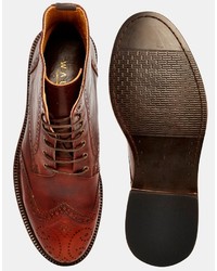 Коричневые кожаные ботинки броги