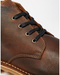 Коричневые кожаные ботинки дезерты от Jack and Jones