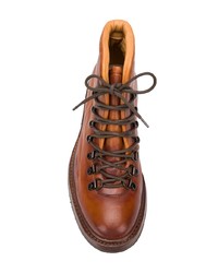 Женские коричневые кожаные ботинки на шнуровке от Officine Creative