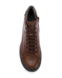 Женские коричневые кожаные ботинки на шнуровке от Camper