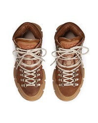 Женские коричневые кожаные ботинки на шнуровке от Gucci