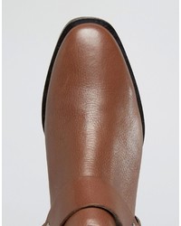 Женские коричневые кожаные ботинки челси от Asos