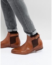 Мужские коричневые кожаные ботинки челси от ASOS DESIGN