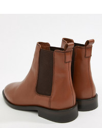 Женские коричневые кожаные ботинки челси от ASOS DESIGN