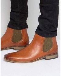 Мужские коричневые кожаные ботинки челси от Base London
