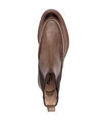 Мужские коричневые кожаные ботинки челси от Santoni