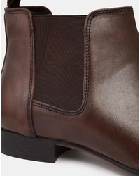Мужские коричневые кожаные ботинки челси от Asos