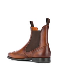 Мужские коричневые кожаные ботинки челси от Santoni