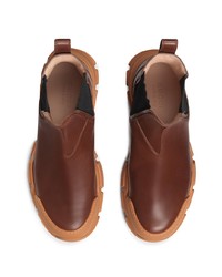 Мужские коричневые кожаные ботинки челси от Gucci