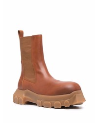 Мужские коричневые кожаные ботинки челси от Rick Owens