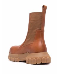 Мужские коричневые кожаные ботинки челси от Rick Owens