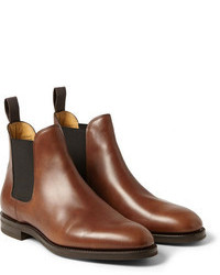 Мужские коричневые кожаные ботинки челси от John Lobb
