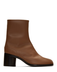 Мужские коричневые кожаные ботинки челси от Maison Margiela