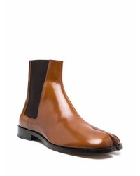 Мужские коричневые кожаные ботинки челси от Maison Margiela