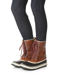 Женские коричневые кожаные ботинки от Sorel